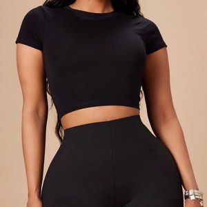 Size small black crop top. Never worn.